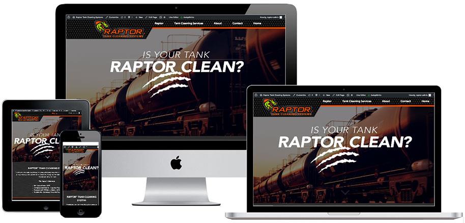 Raptor website preview on multiple devices