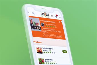 Harvest My Garden app on an iphone preview