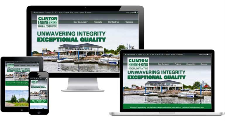 Screenshot of Clinton Engineering website on devices