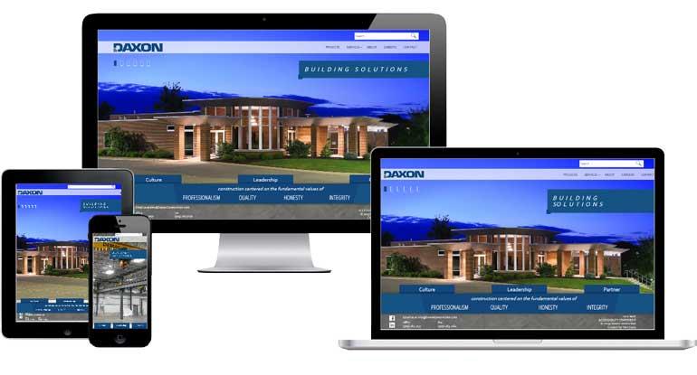 Screenshot of Daxon Construction website on devices