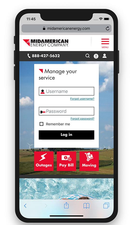 MidAmerican Energy on mobile