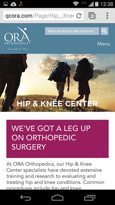 ORA Orthopedics - Twin State Web Design