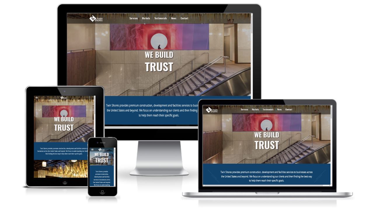 Twin Shores website preview on multiple devices