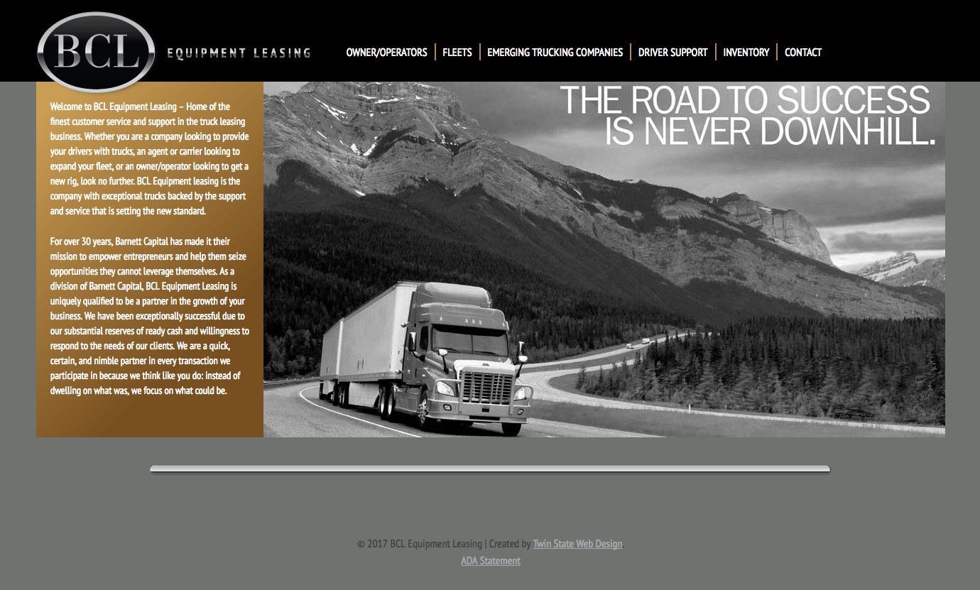 BCL Equipment Leasing homepage screenshot