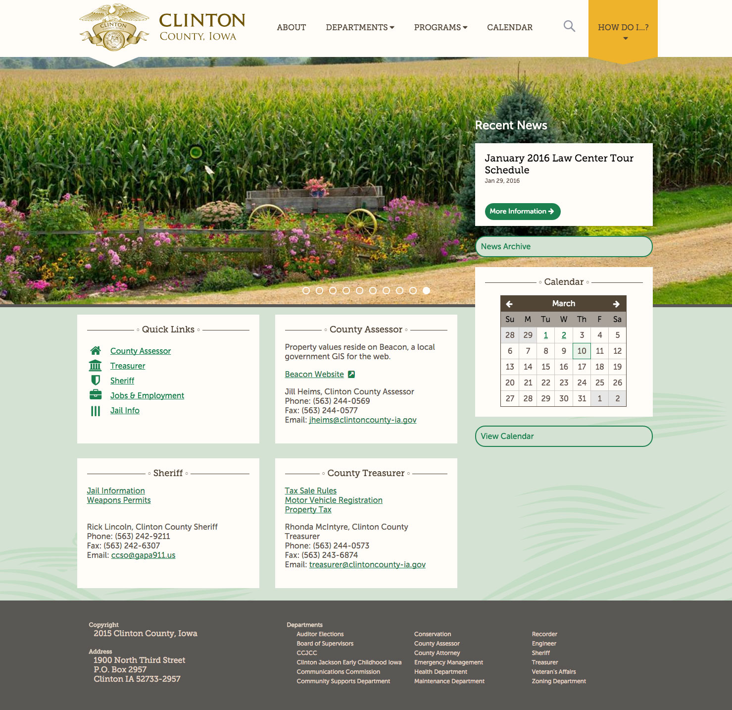 Clinton County desktop home page screenshot