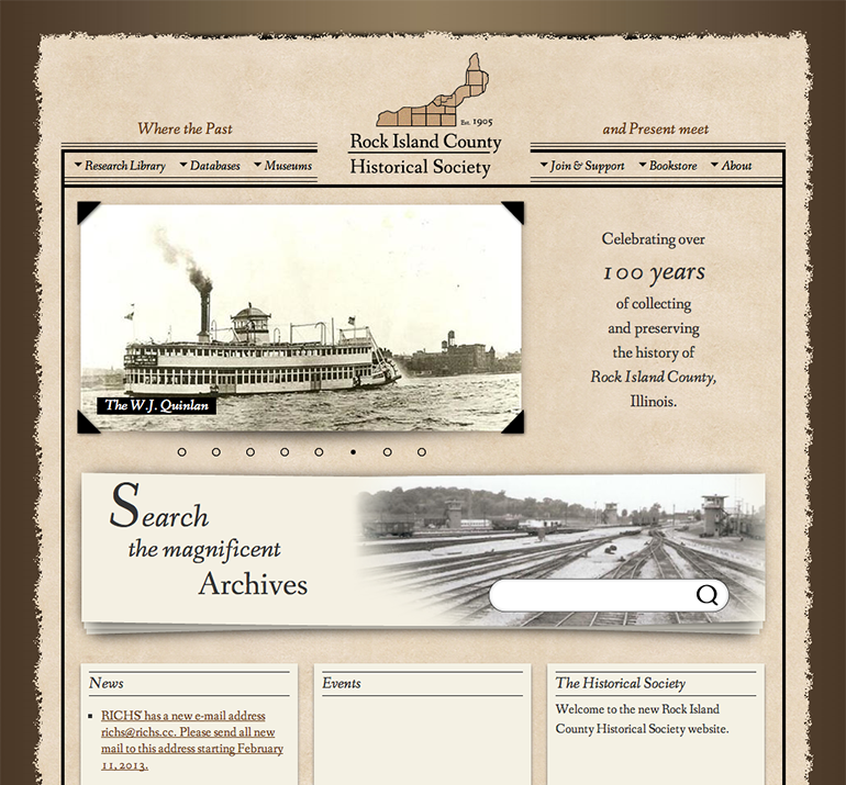 Rock Island County Historical Society home page