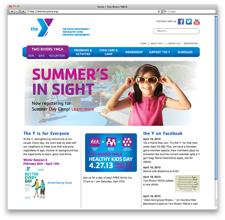 Two Rivers YMCA Homepage